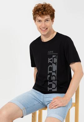 Erkek Siyah Bisiklet Yaka T-Shirt - 50247340029