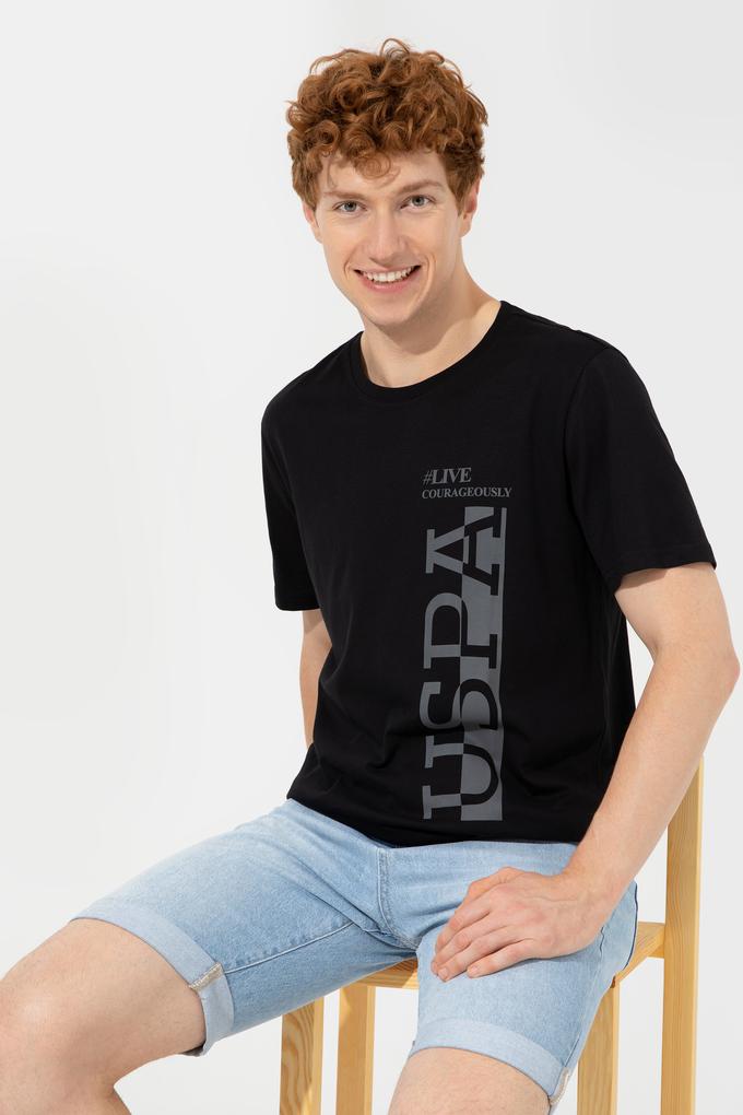 Erkek Siyah Bisiklet Yaka T-Shirt