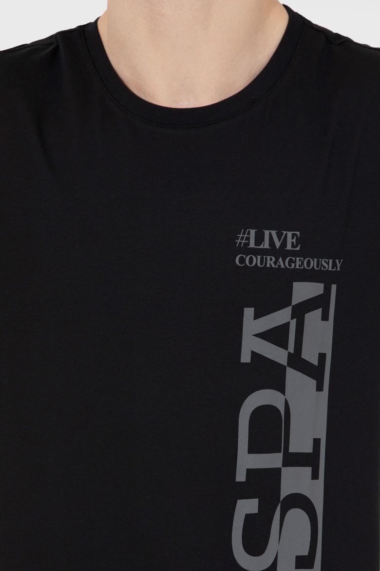 Erkek Siyah Bisiklet Yaka T-Shirt - 50247340029