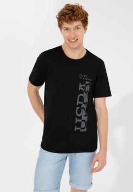 Erkek Siyah Bisiklet Yaka T-Shirt - 50247340029