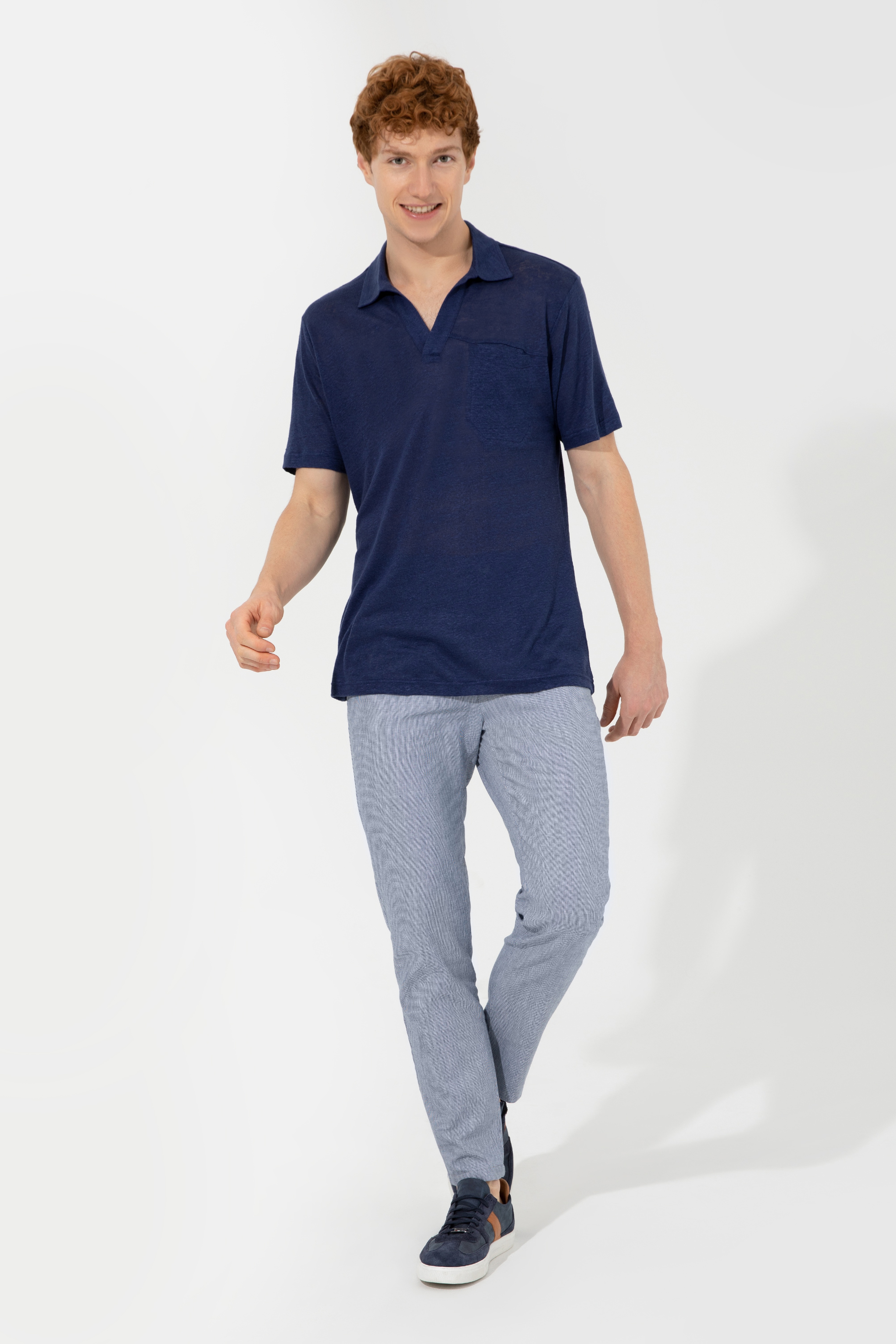Erkek Carrot Fit Mavi Kanvas Pantolon - Image 3