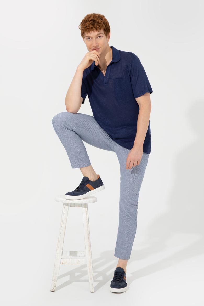 Erkek Mavi Kanvas Pantolon