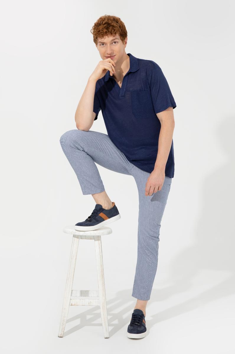 Erkek Mavi Kanvas Pantolon