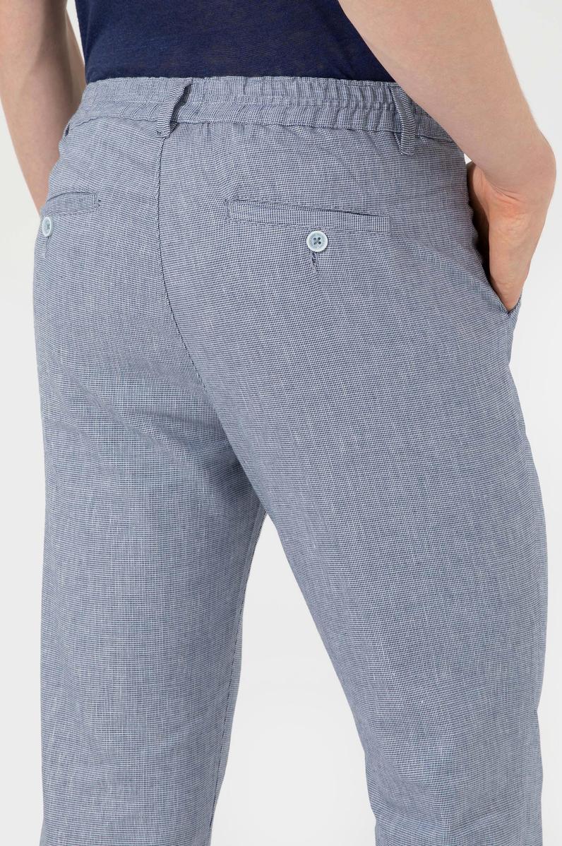 Erkek Carrot Fit Mavi Kanvas Pantolon