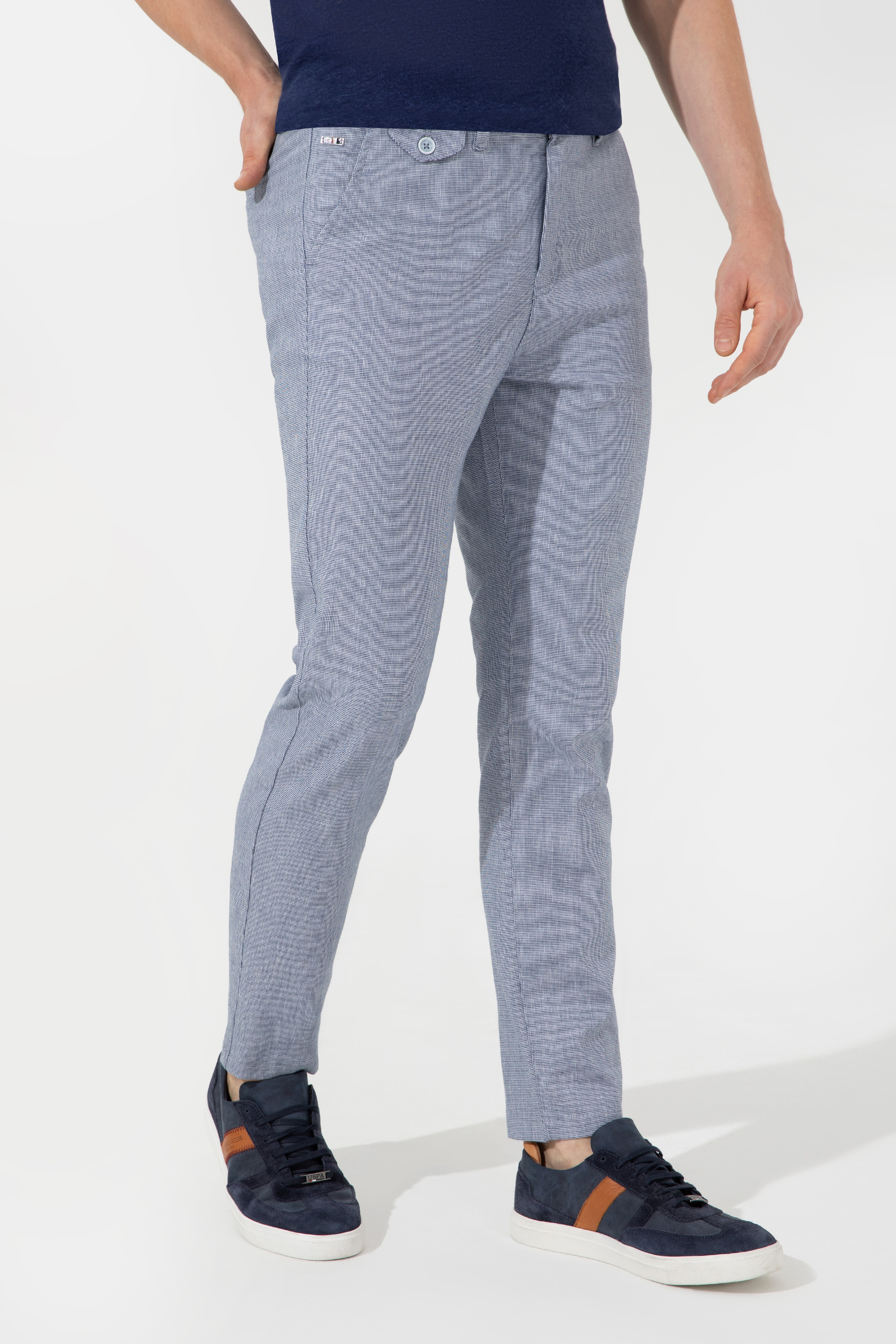Erkek Carrot Fit Mavi Kanvas Pantolon - Image 2