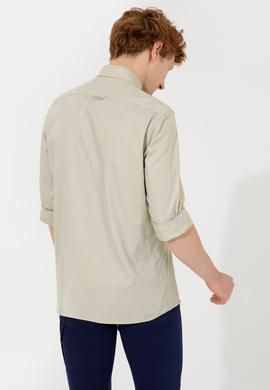 Erkek Koyu Haki Uzun Kollu Basic Gömlek - 50249487087