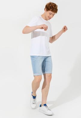 Erkek Açık Mavi Jean Şort - 50249370008