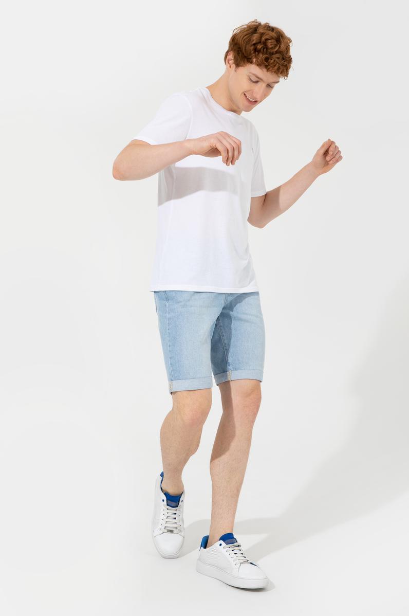 Erkek Açık Mavi Jean Şort