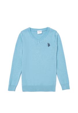 Erkek Çocuk Mavi V - Yaka Triko Kazak Basic - 50257649070