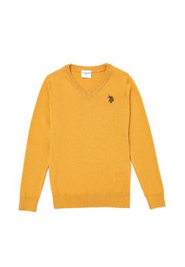 Erkek Çocuk Safran V Yaka Triko Kazak - 50257649060