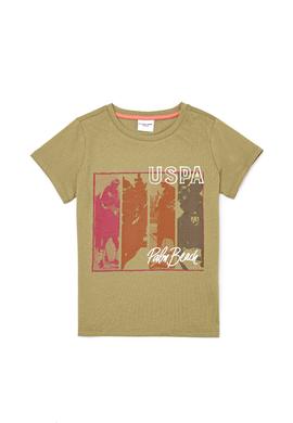 Çocuk Haki Bisiklet Yaka Tişört - 50253257005