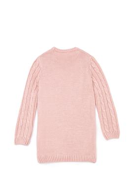 Kız Çocuk Manolya Bisiklet Yaka Triko Elbise - 50253395020