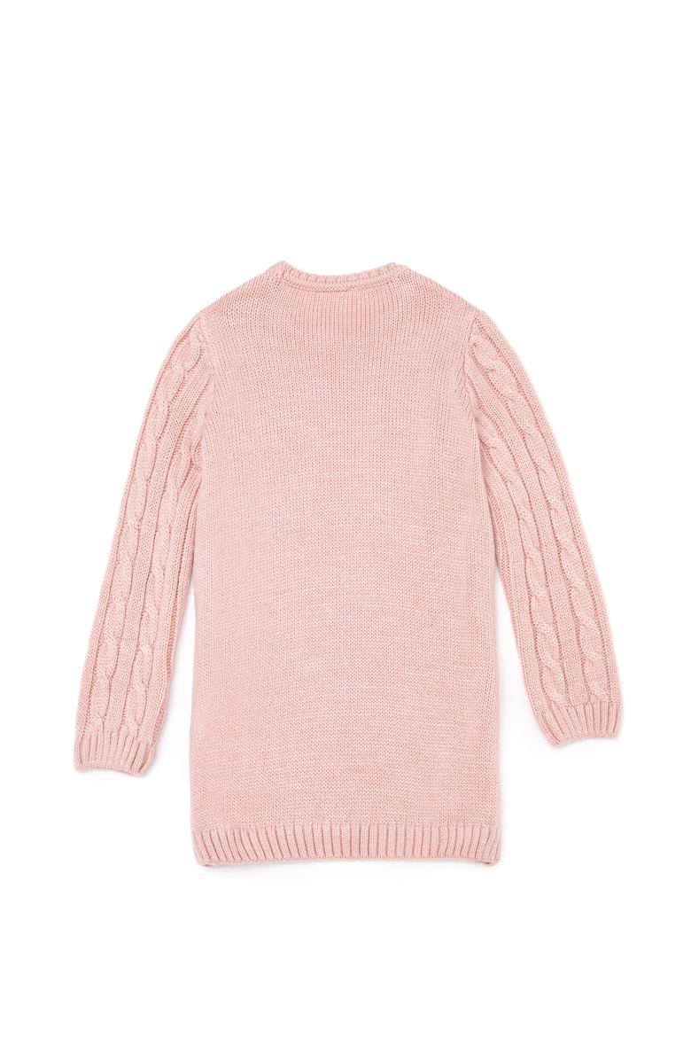 Kız Çocuk Manolya Bisiklet Yaka Triko Elbise - 50253395020