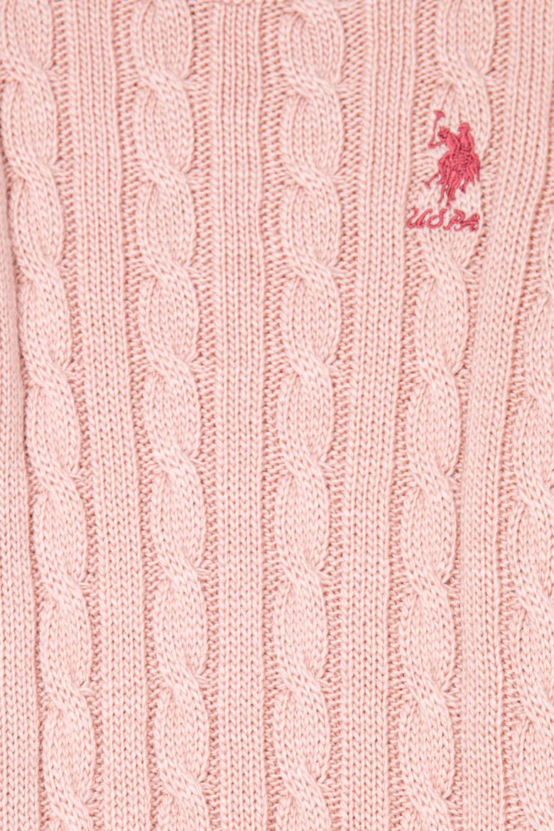 Kız Çocuk Manolya Bisiklet Yaka Triko Elbise - 50253395020