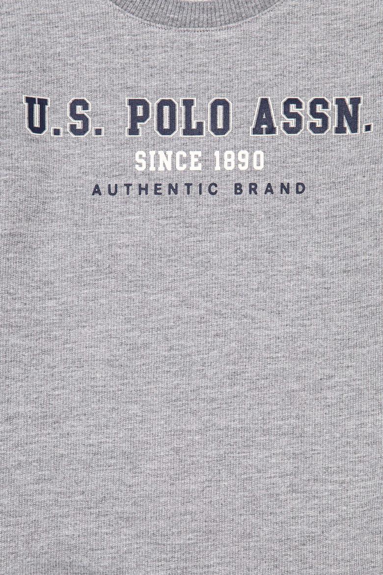 Çocuk Gri Melanj Bisiklet Yaka Sweatshirt - 50256860054