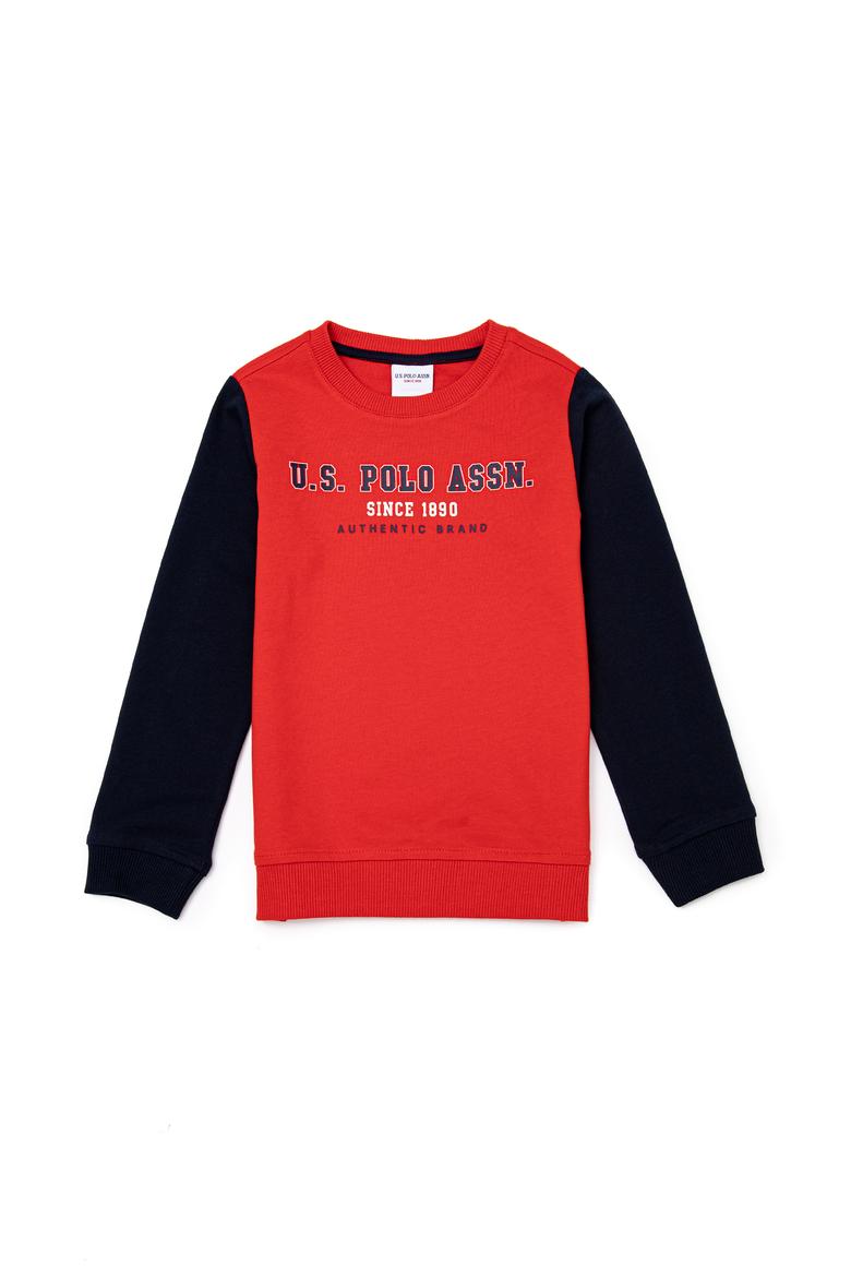 Çocuk Kırmızı Bisiklet Yaka Sweatshirt