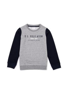 Çocuk Gri Melanj Bisiklet Yaka Sweatshirt - 50256860054