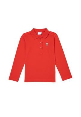 Çocuk Kırmızı Polo Yaka Basic Sweatshirt - 50261261015