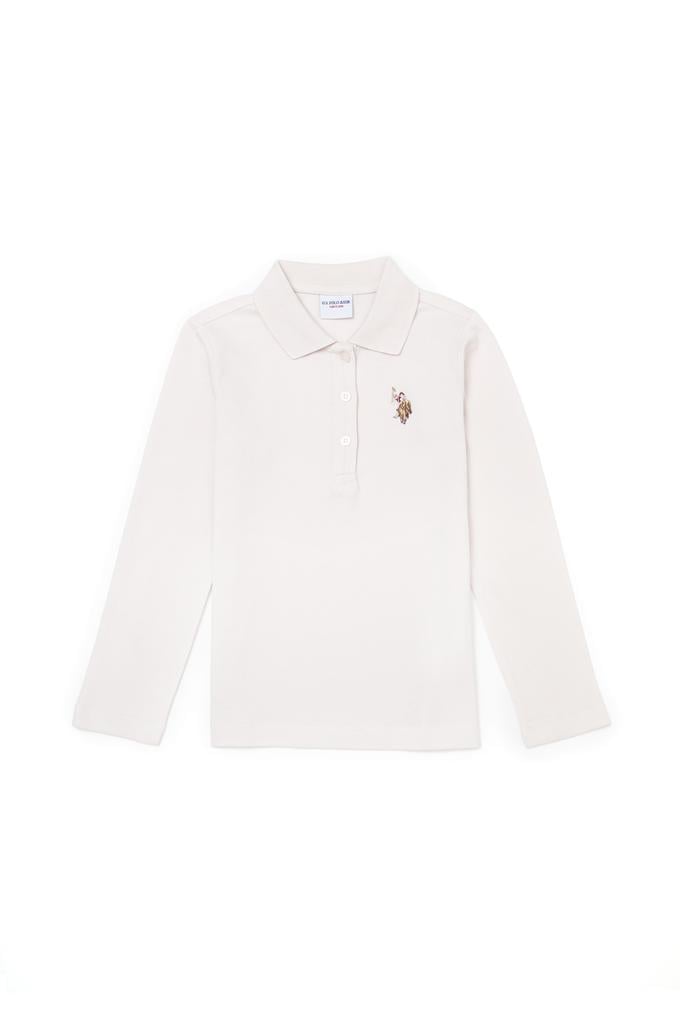 Çocuk Polo Yaka Ekru Basic Sweatshirt