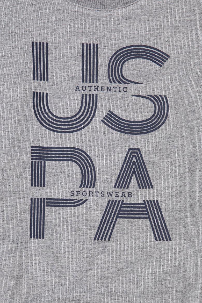 Çocuk Bisiklet Yaka Gri Melanj Sweatshirt - 50256852041