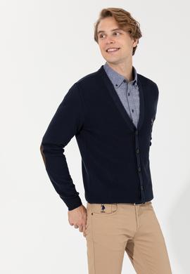 Erkek Lacivert Basic Triko Hırka - 50251881030