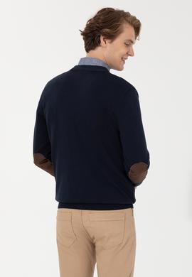 Erkek Lacivert Basic Triko Hırka - 50251881030