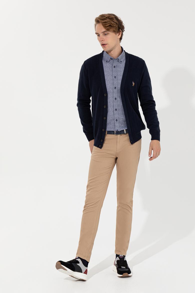 Erkek Lacivert Basic Triko Hırka - 50251881030