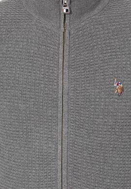 Erkek Gri Melanj Basic Triko Hırka - 50251875053