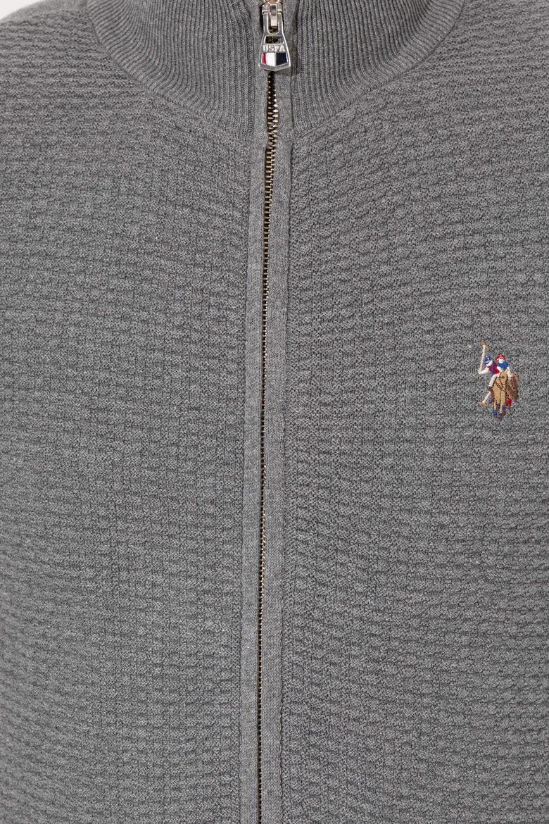 Erkek Gri Melanj Basic Triko Hırka - 50251875053