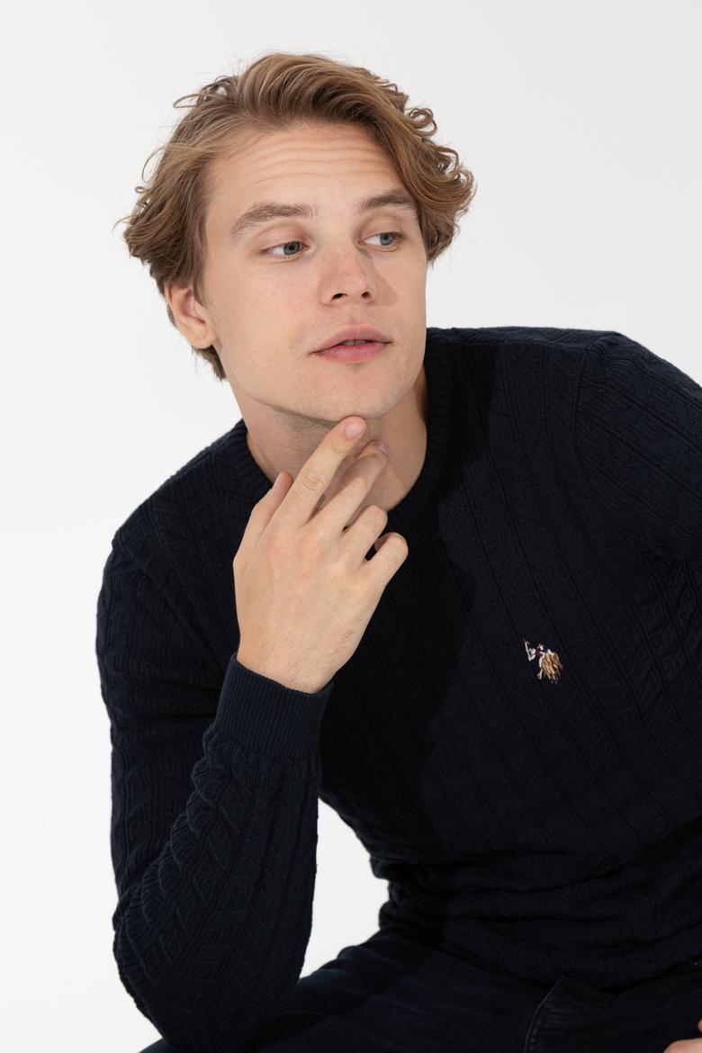 Erkek Lacivert Basic Kazak - 50251876022