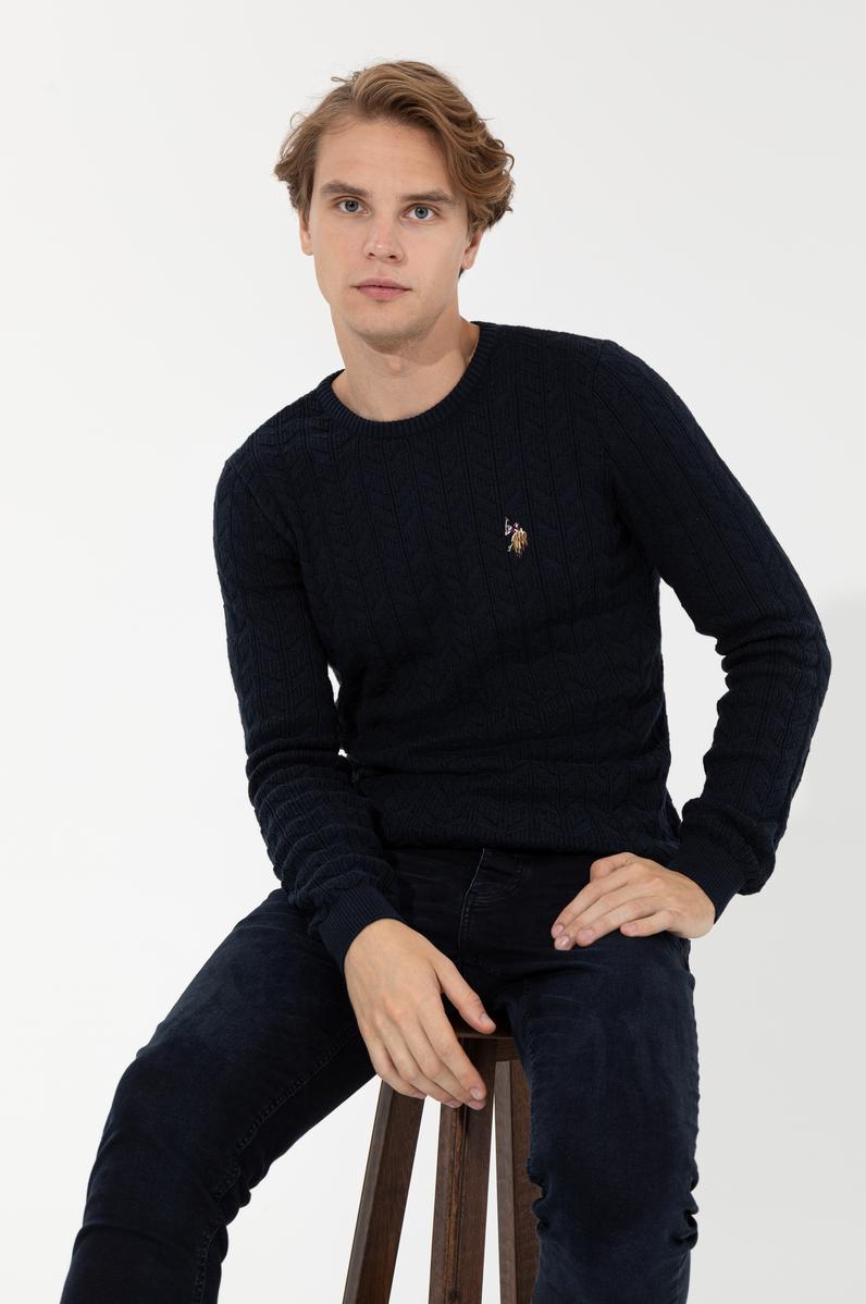 Erkek Lacivert Basic Kazak