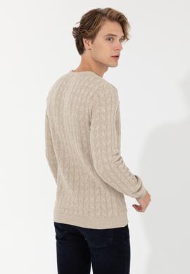 Erkek Taş Melanj Basic Kazak - 50251876052