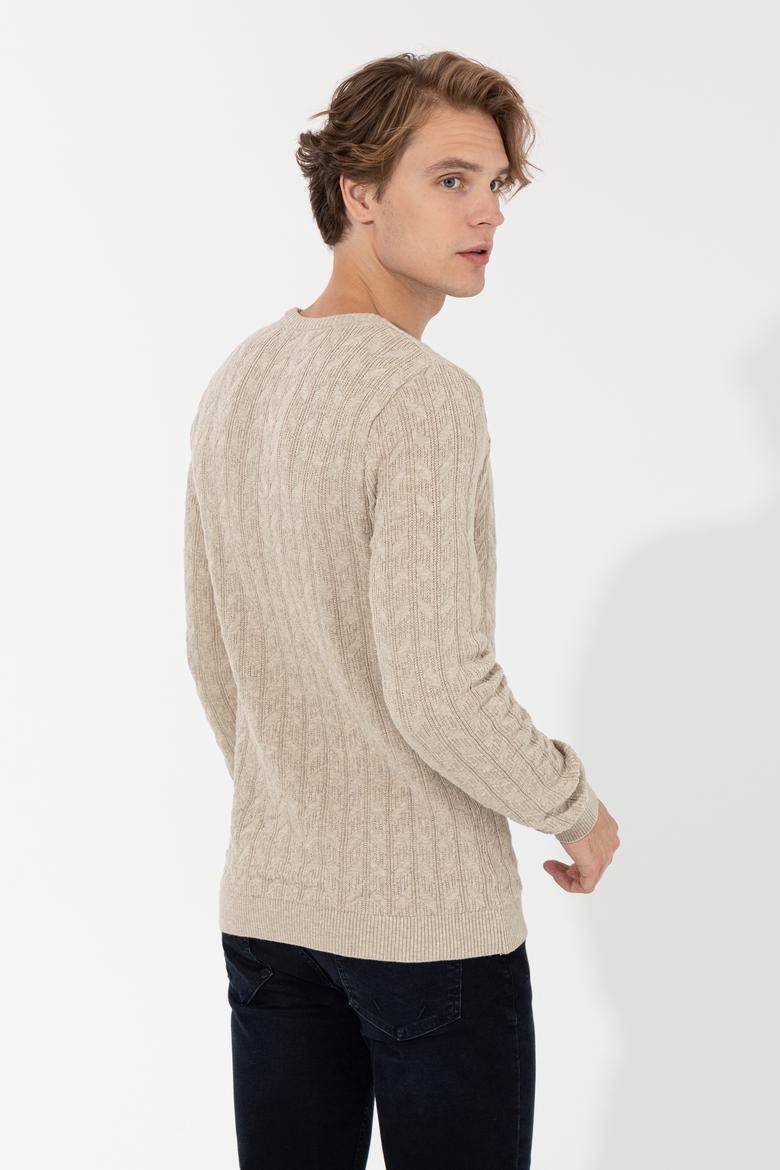 Erkek Taş Melanj Basic Kazak - 50251876052