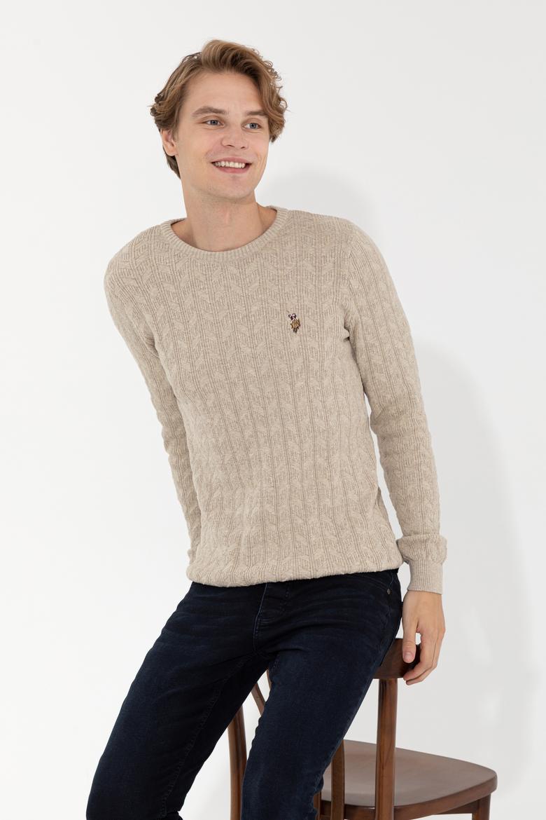 Erkek Taş Melanj Basic Kazak - 50251876052