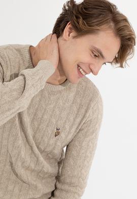 Erkek Taş Melanj Basic Kazak - 50251876052