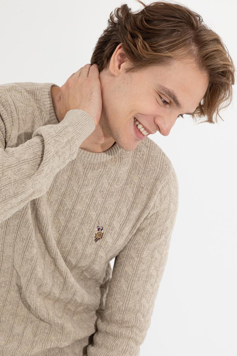 Erkek Taş Melanj Basic Kazak