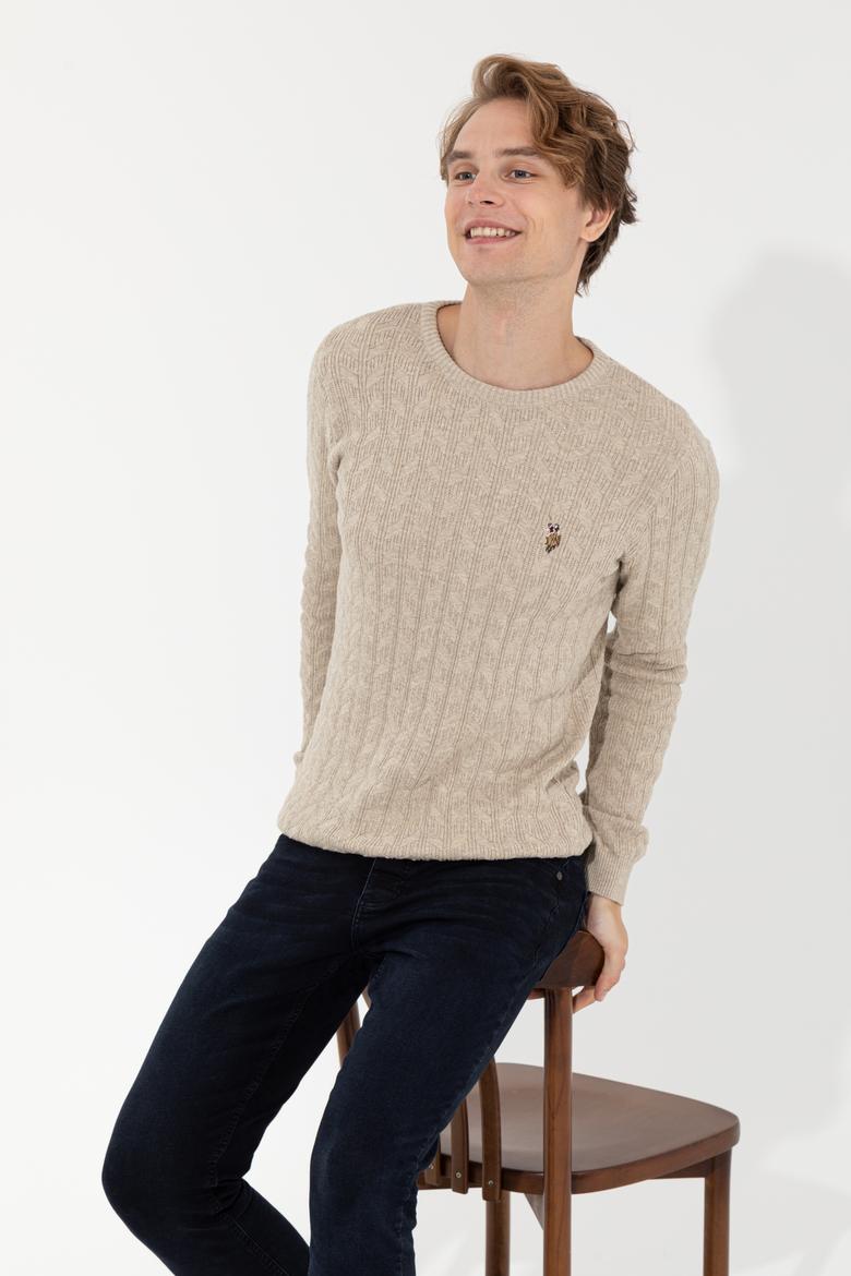 Erkek Taş Melanj Basic Kazak - 50251876052