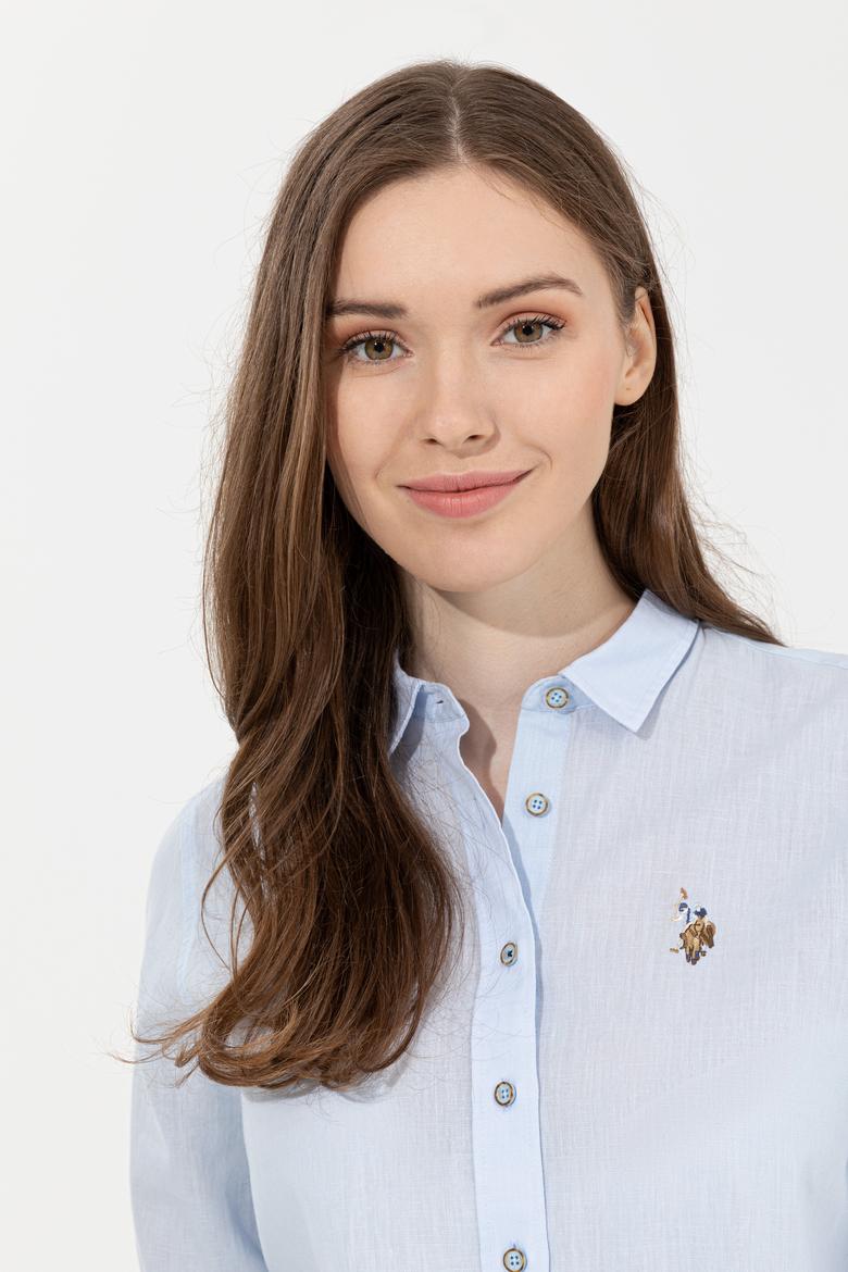 Kadın Açık Mavi Uzun Kollu Basic Gömlek - 50232272035