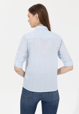 Kadın Açık Mavi Uzun Kollu Basic Gömlek - 50232272035