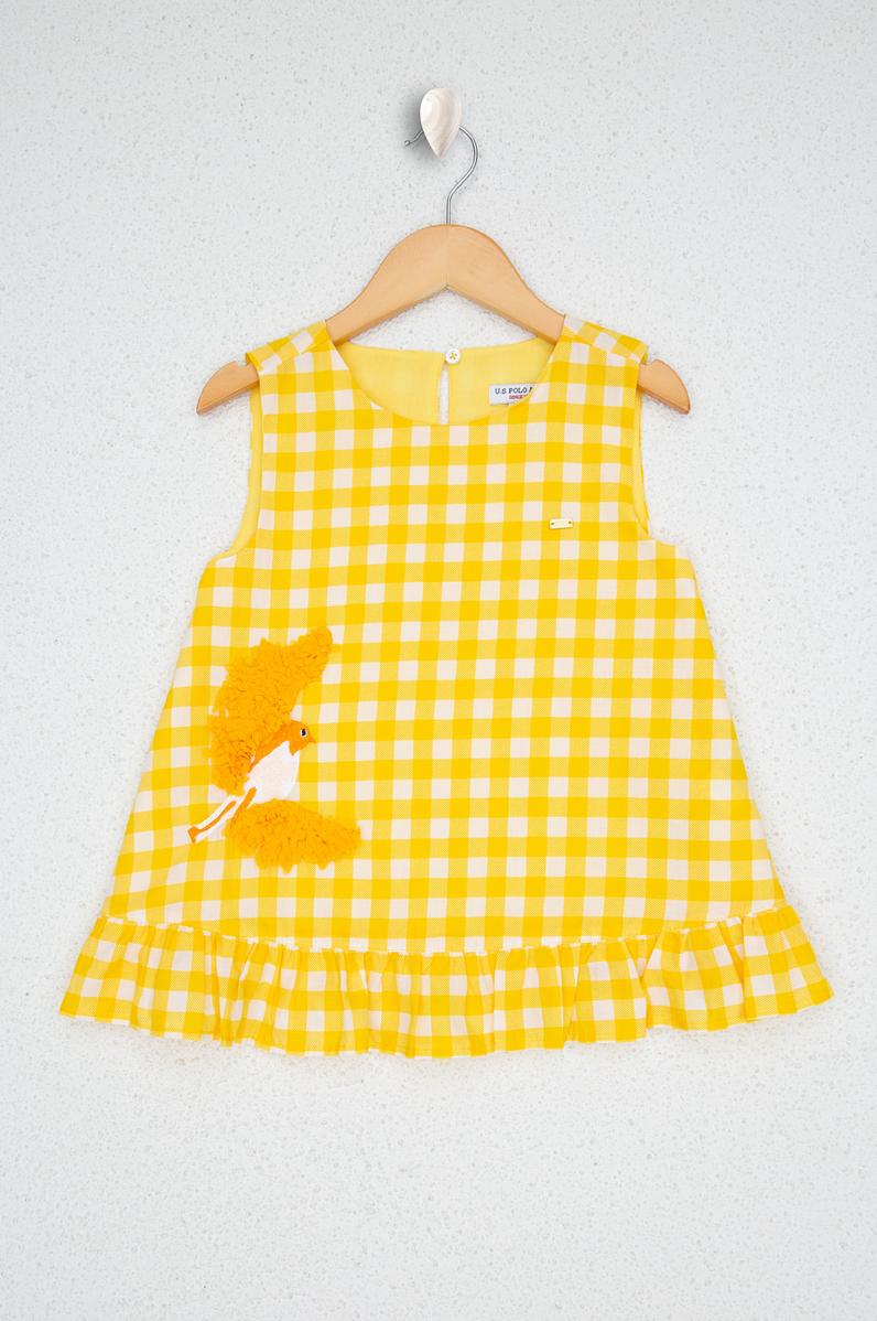 Kız Çocuk Sarı Gömlek Uzunkol