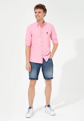 Erkek Pudra Uzun Kollu Basic Gömlek - 50249490063