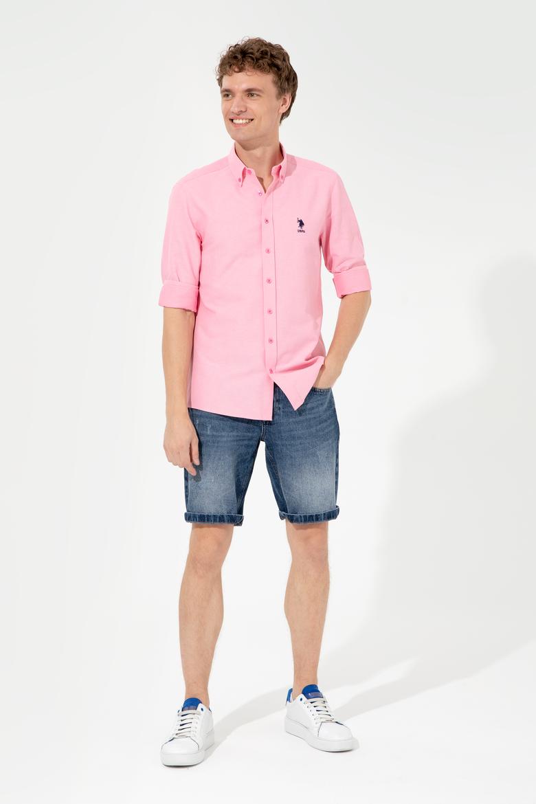 Erkek Pudra Uzun Kollu Basic Gömlek - 50249490063