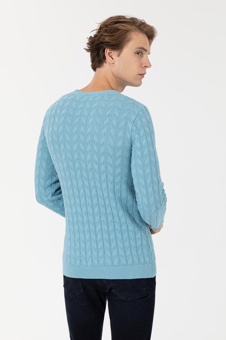 Erkek Mavi Basic Kazak - 50251876061