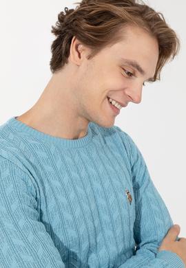 Erkek Mavi Basic Kazak - 50251876061