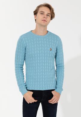 Erkek Mavi Basic Kazak - 50251876061