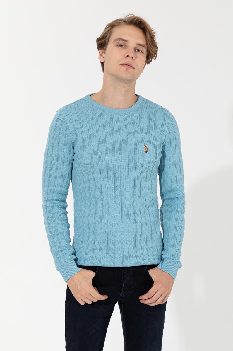 Erkek Mavi Basic Kazak