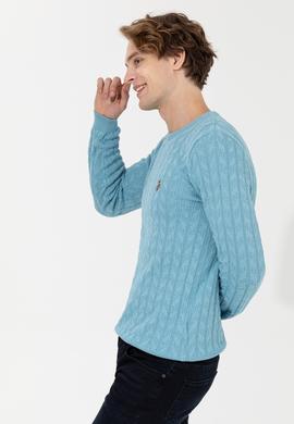 Erkek Mavi Basic Kazak - 50251876061