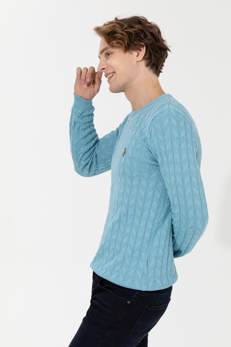 Erkek Mavi Basic Kazak - 50251876061