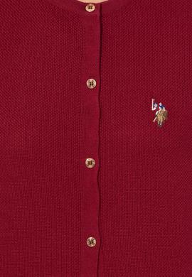 Kadın Kırmızı Bisiklet Yaka Triko Hırka Basic - 50224700061