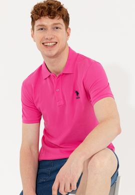 Erkek Fuşya Basic Tişört - 50232308281